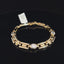 Geometric Gold Link Bracelet With Bezeled Stones