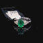Natural Oval Emerald & Diamond White Gold Ring