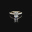 Emerald Cut Lab Grown Accented Solitaire Engagement Ring