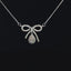 Vintage Inspired Diamond Bow Necklace In White Gold
