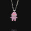Labubu Charm Necklace in Pink Sapphire