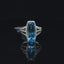 Fancy Shape Hybrid Swiss Blue Topaz and Diamond Ring
