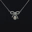 Vintage Inspired Diamond Bow Necklace In White Gold