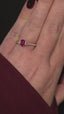 Ruby & Diamond 3 Stone Emerald Shape Ring