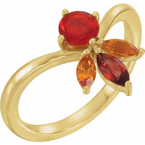 14K Mexican Fire Opal Gemstone Ring