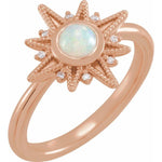 Celestial Opal Cabochon Diamond Ring