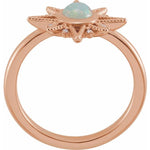 Celestial Opal Cabochon Diamond Ring
