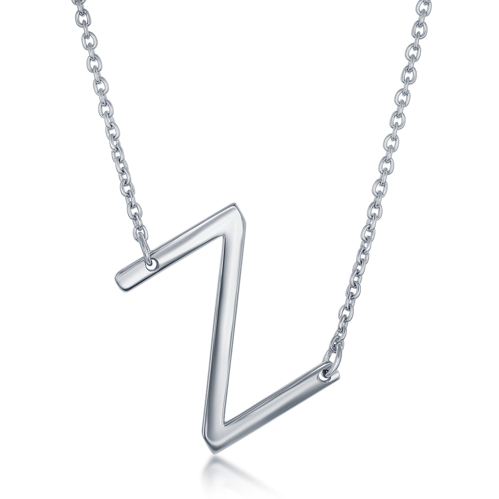 Sterling Silver Sideways Initial Necklaces