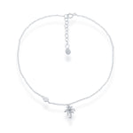 Sterling Silver Palm Tree with CZ Anklet