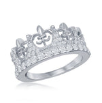 Sterling Silver Crown “Fleur De Lis” Ring