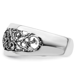 Sterling Silver Antiqued Swirl Toe Ring