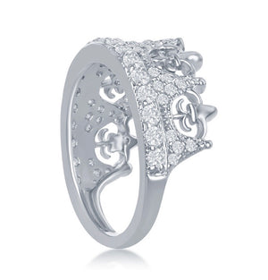 Sterling Silver Crown “Fleur De Lis” Ring