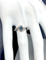 Blue Diamond Cluster 10k White Gold Ring