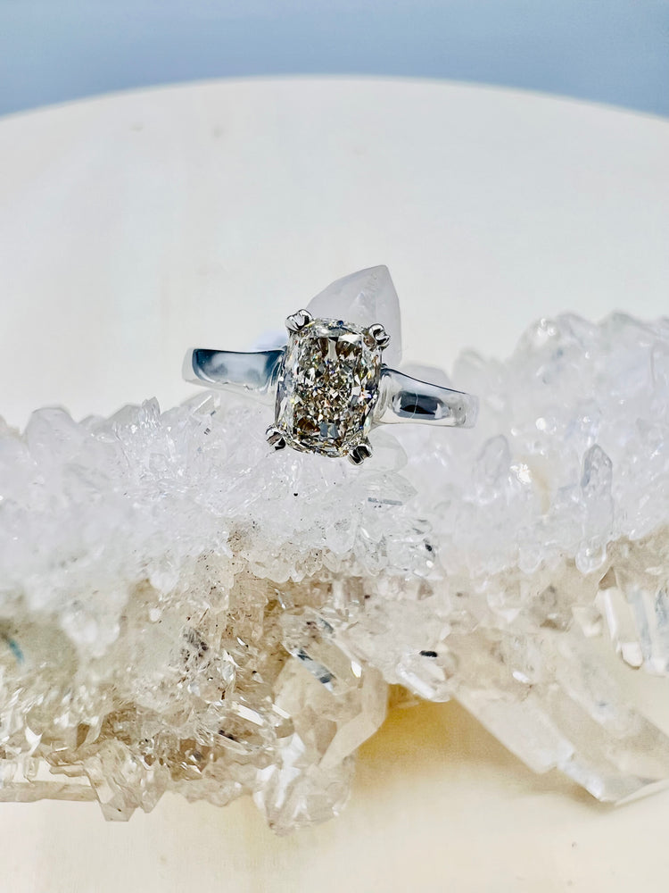 Radiant Cushion Cut Lab Diamond Solitaire Engagement Ring