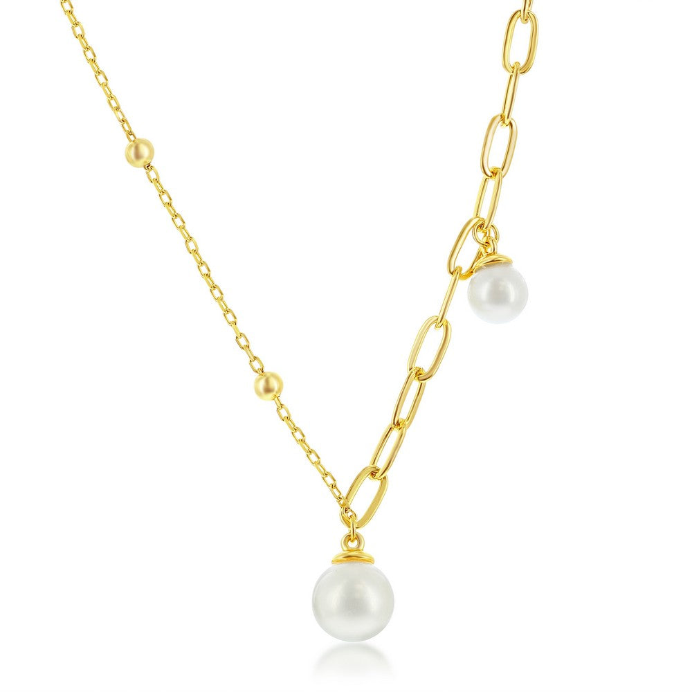 Half & Half Pearl Necklace