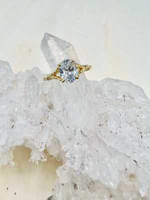 Oval Diamond Vintage Minimalist Engagement Ring