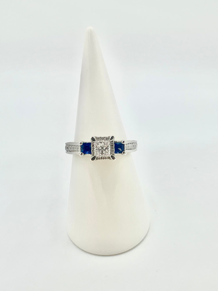 Diamond Princes and Sapphire Engagement Set