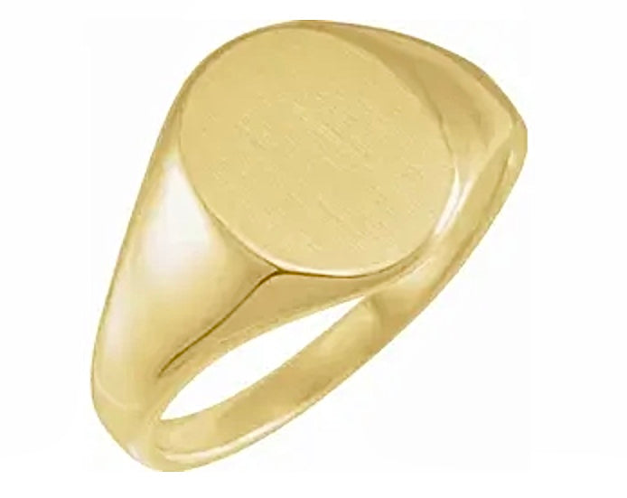 14K Gold Boyfriend Signet Ring 14K Yellow Gold