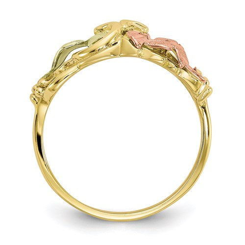 Black Hills Tri-Color Gold Leaf Ring