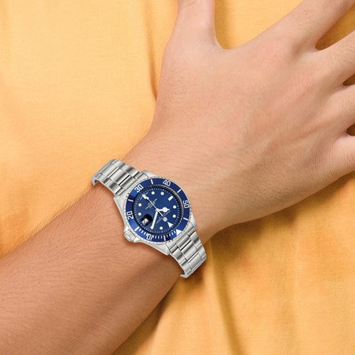 Men’s Charles Hubert Stainless Steel Blue Dial Watch
