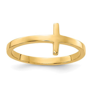 Sideways Cross Ring in 14K Gold