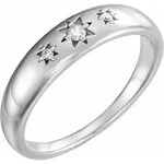 Sterling Silver & Diamond Star Burst Promise Ring