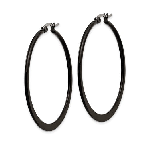 Phantom Black Stainless Steel Hoop Earrings
