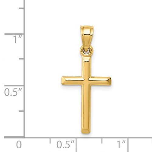 25mm Simple Cross Pendant in 14K Gold