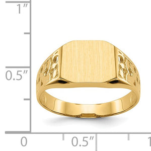 Men’s Nugget Style Square Signet 14K Ring