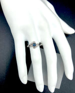 Blue Diamond Cluster 10k White Gold Ring