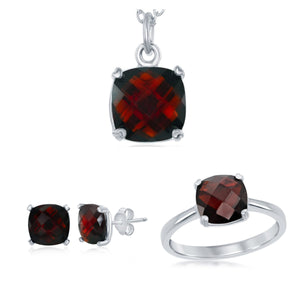 Genuine Garnet January Birthstone Set