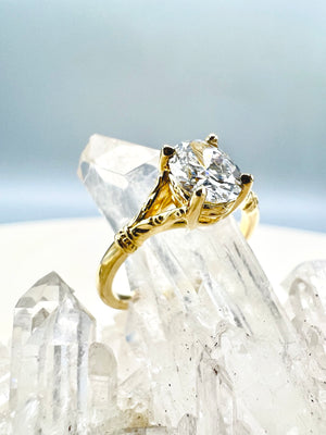 Oval Diamond Vintage Minimalist Engagement Ring