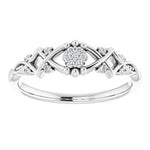 Sterling Silver & Diamond Vintage Promise Ring