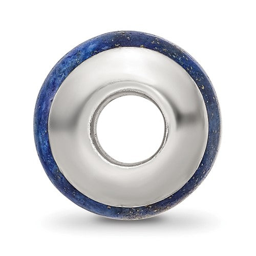 Sterling Silver Reflections Lapis Stone Bead